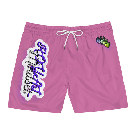 Pink Royal Mindset Mid-Length Swim Shorts